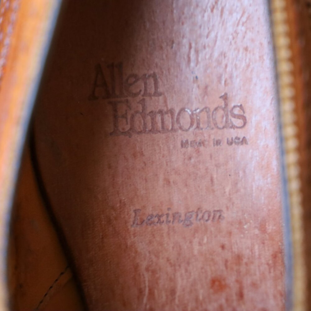 SALE - Allen Edmonds 10.5-D Lexington Burnished Walnut Derby Mens Dress Shoes - Picture 11 of 15